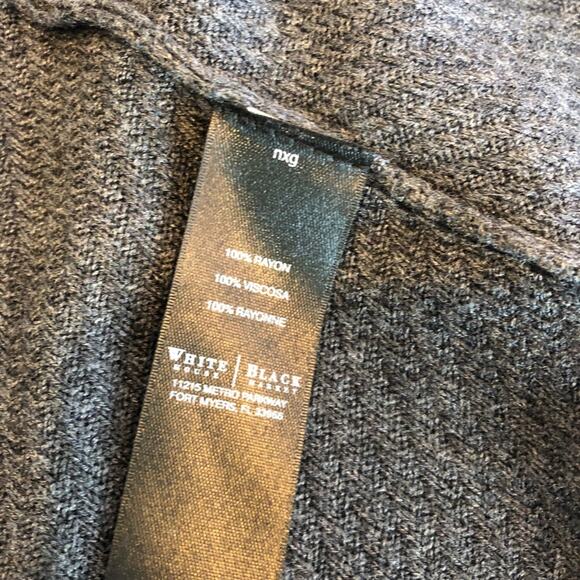 WHBM gray black chevron open front draped cardigan size Small - Picture 7 of 14